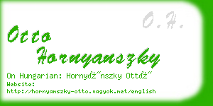otto hornyanszky business card